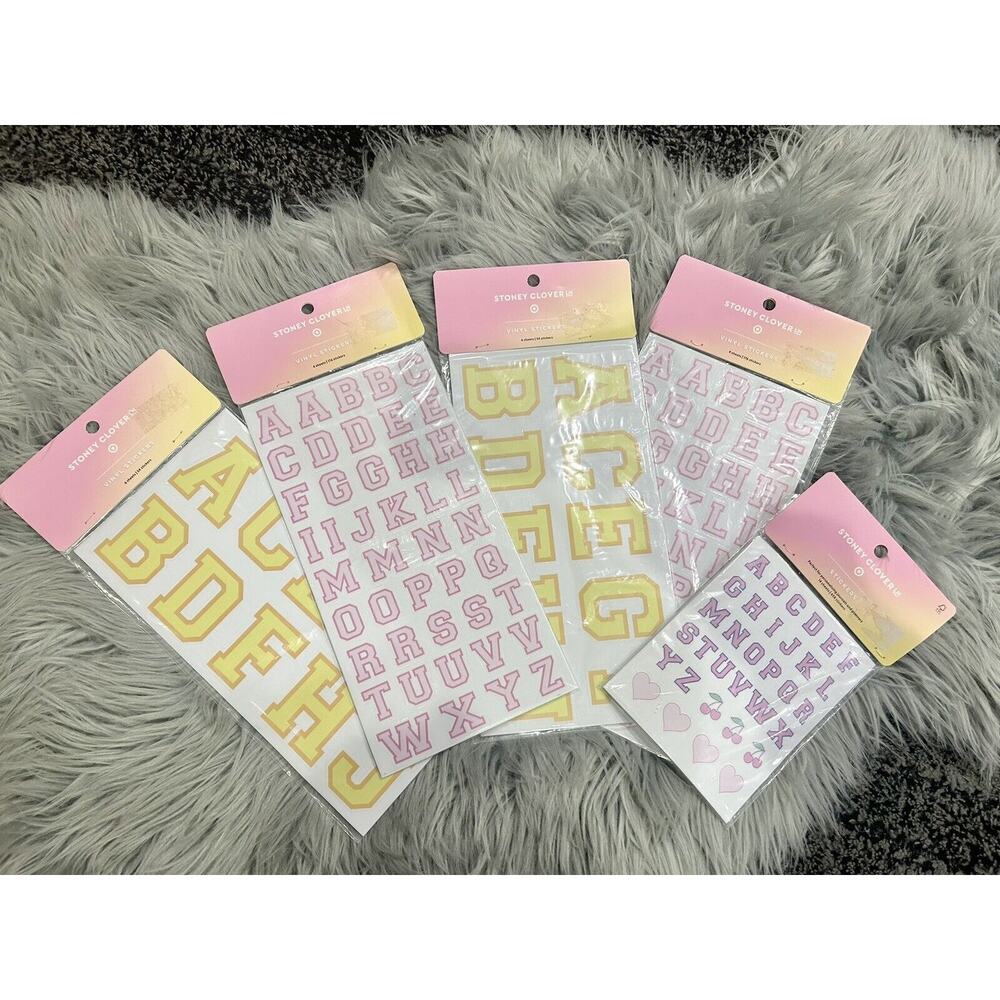 Stoney Clover Lane Alphabet Letters Vinyl Stickers Yellow Bulk Of 5 Packs